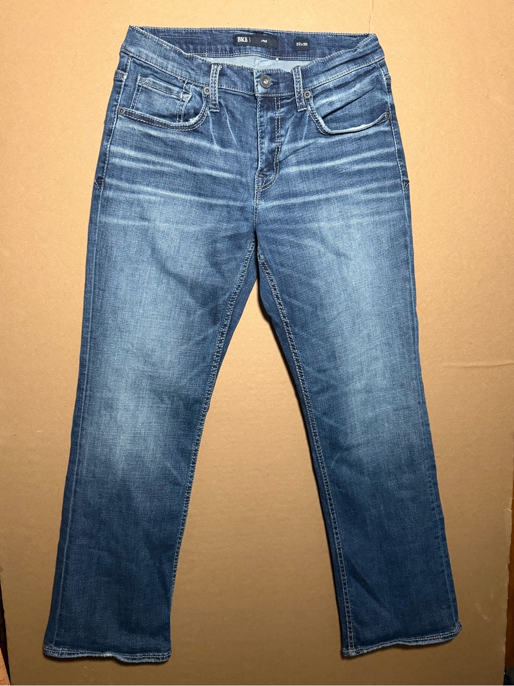 BKE Jake Men's 32x30 Bootcut Blue Medium Wash Stretch Denim Jeans